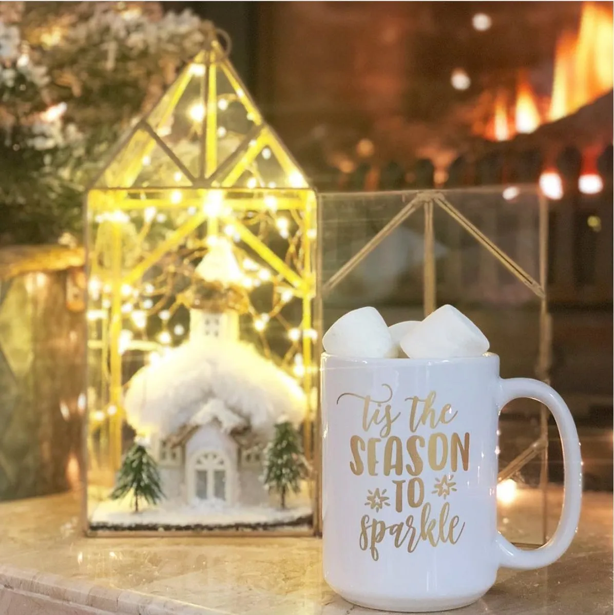 Tis the Season to Sparkle Gold Foil Mug