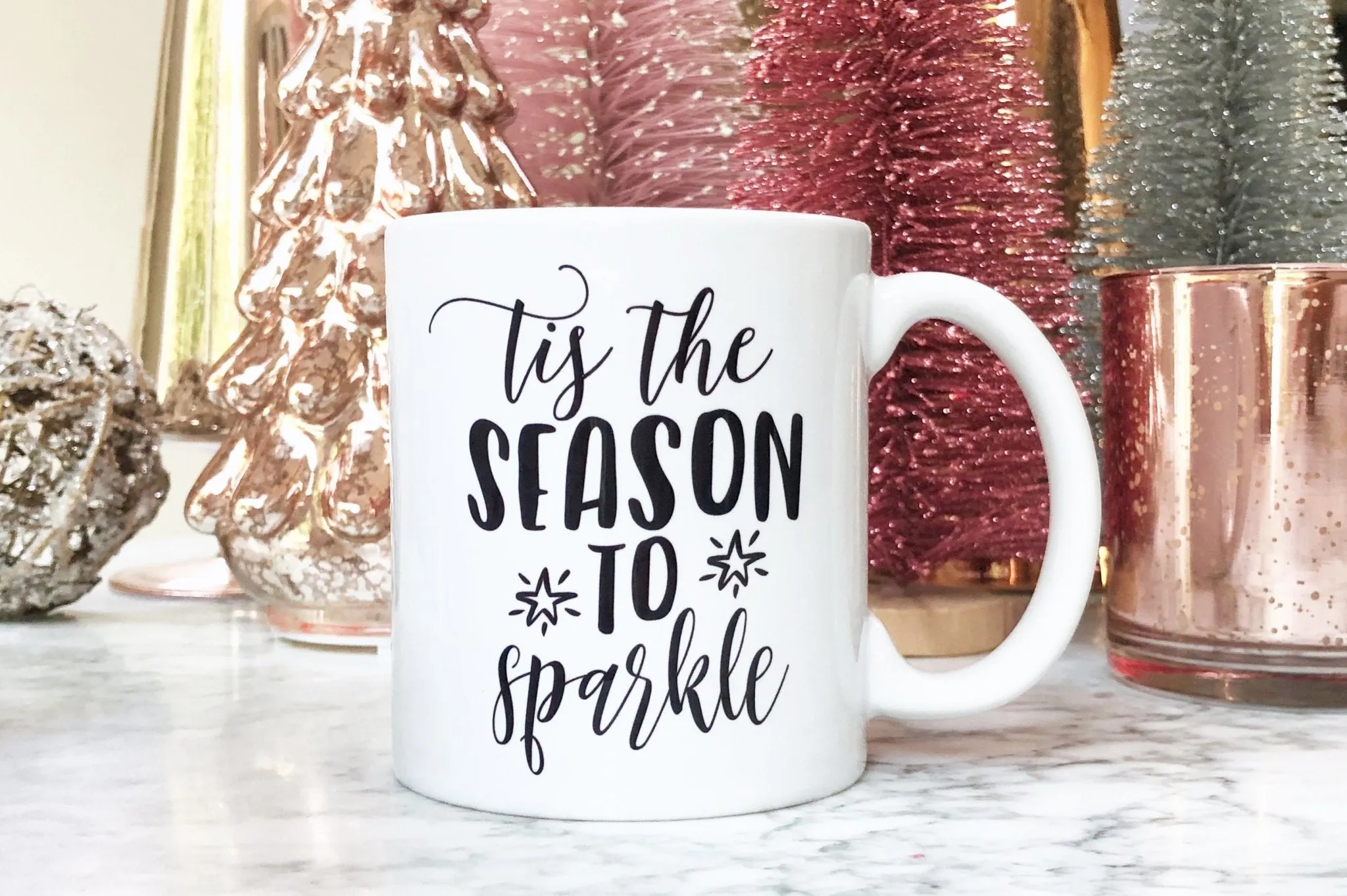 Tis the Season to Sparkle Gold Foil Mug