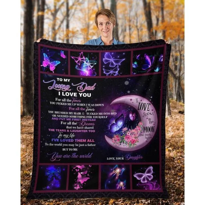 To My Dad - From Daughter - Butterfly A316 - Premium Blanket