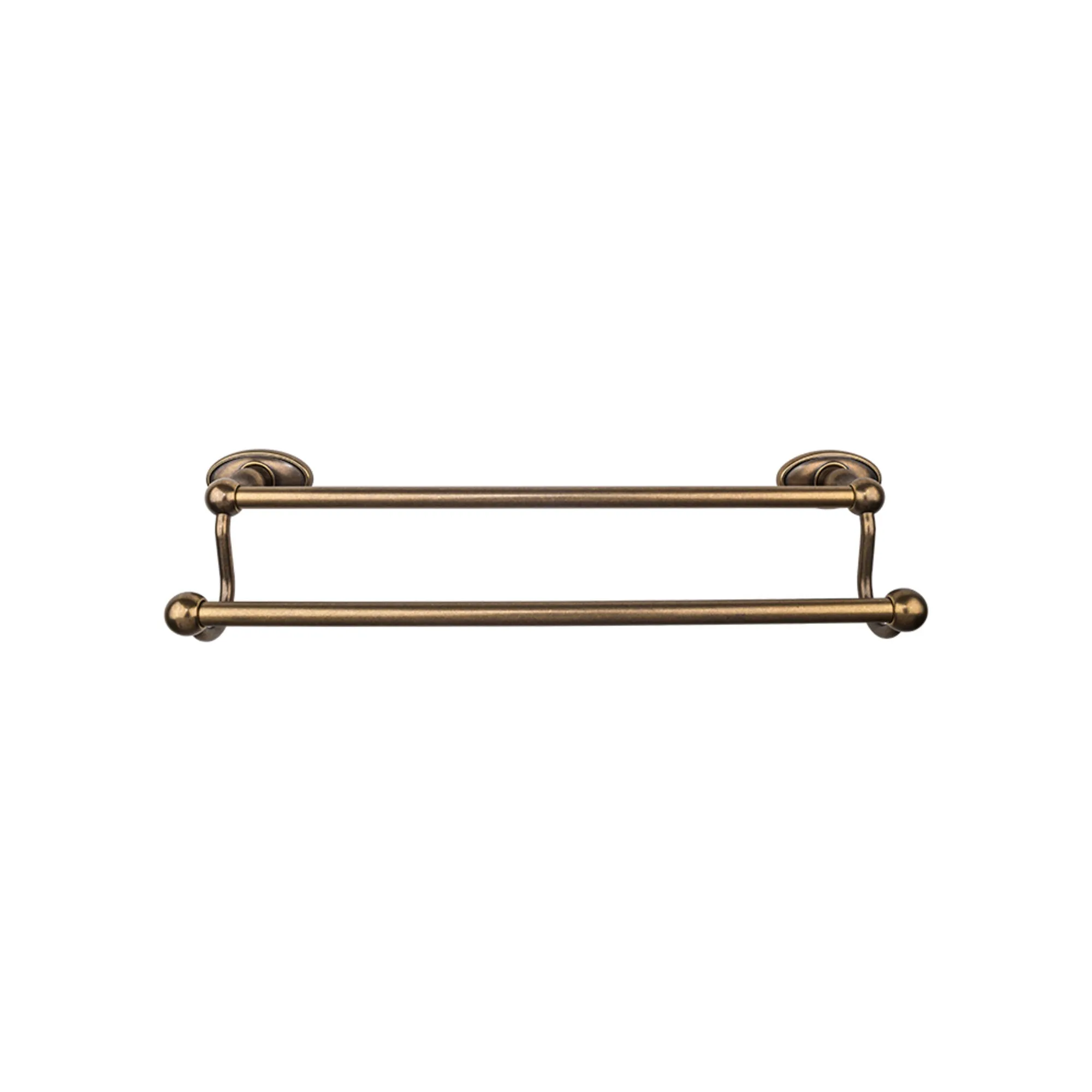 Top Knobs ED11GBZC Edwardian Bath Towel Bar 30 In. Double - Oval Backplate German Bronze