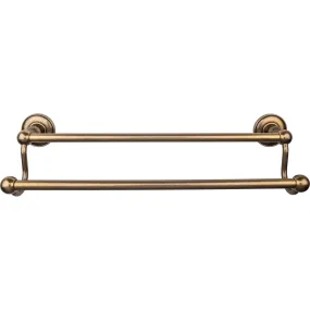 Top Knobs ED7GBZD Edwardian Bath Towel Bar 18 Inch Double - Plain Bplate German Bronze