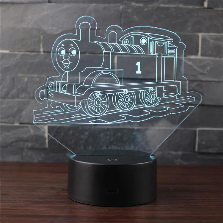 Train 3D USB Lamp Touch Remote Lampara Boys Christmas New Year Gift Bedroom Desk Beside Decora LED Sleeping Novelty Night Light