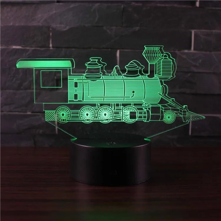 Train 3D USB Lamp Touch Remote Lampara Boys Christmas New Year Gift Bedroom Desk Beside Decora LED Sleeping Novelty Night Light