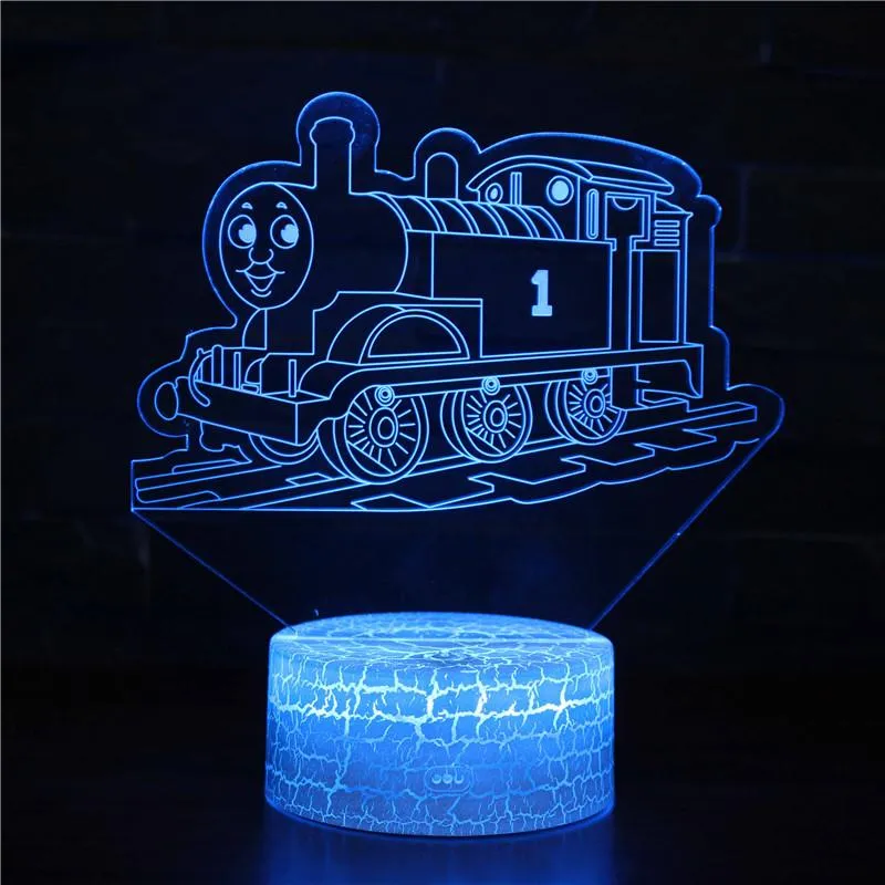 Train 3D USB Lamp Touch Remote Lampara Boys Christmas New Year Gift Bedroom Desk Beside Decora LED Sleeping Novelty Night Light