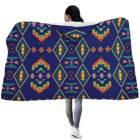 Travois Tipi Blue Hooded Blanket