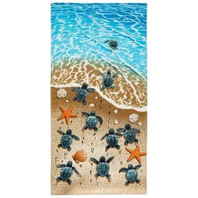 Turtles On The Beach Super Soft Plush Cotton Beach Bath Pool Towel