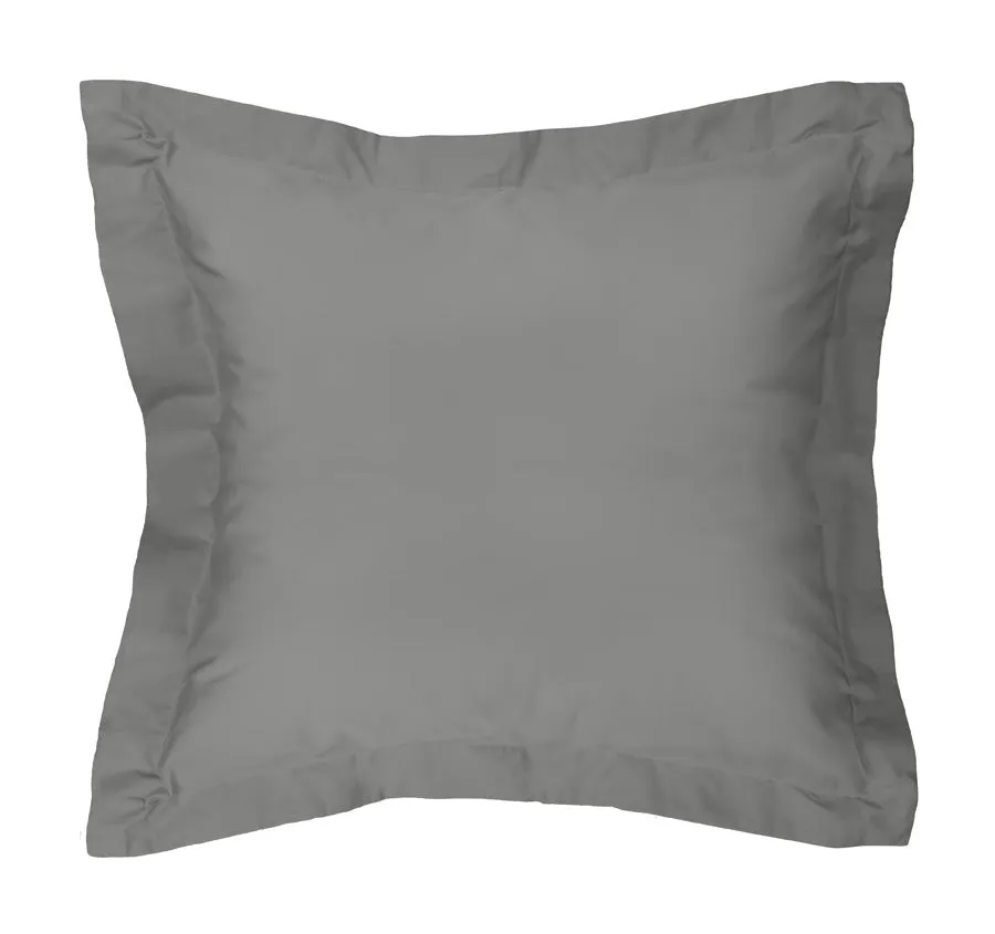 Tuscan Collection Cotton Percale European Pillowcase Charcoal