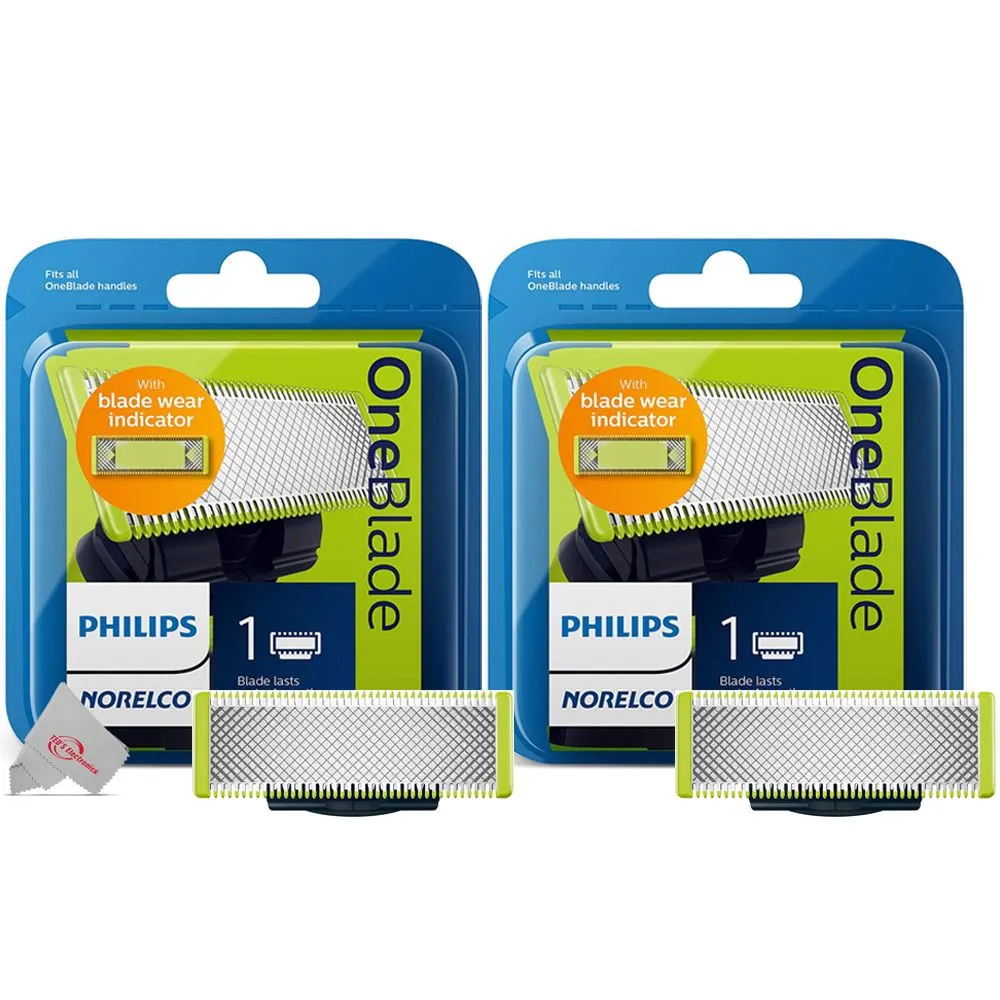 Two Packs Philips Norelco QPTwo 10/80 OneBlade Replacement Head for QP2520 /QP6510 /QP6519