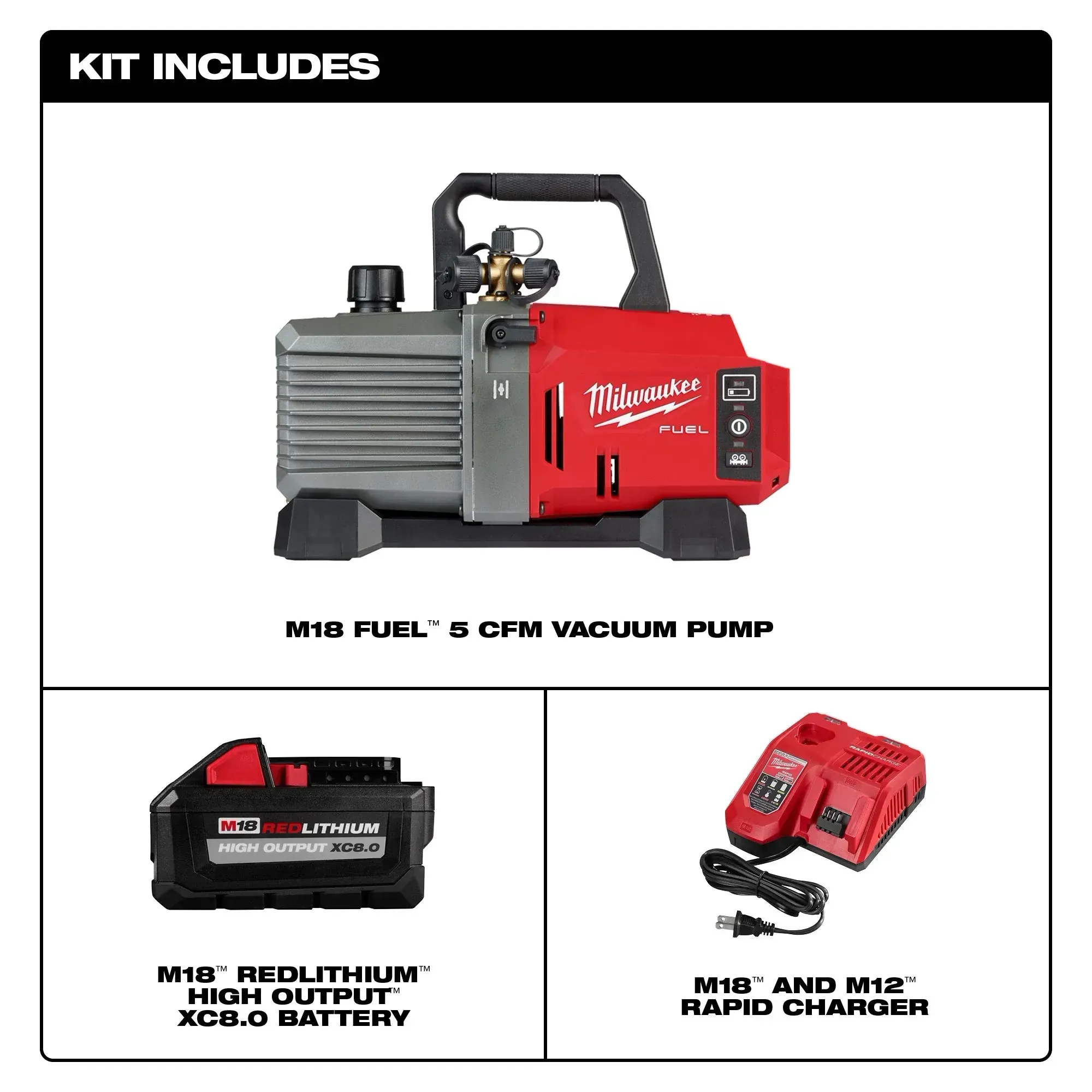 Utility Pump - Milwaukee M18 FUEL™ 5 CFM Vacuum Pump Kit, 2941-21