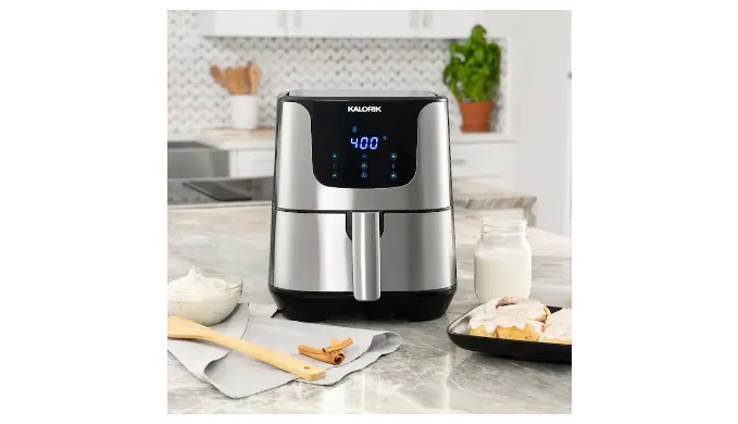 VERY LIMITED QUANTITY: Kalorik 6-Quart Stainless Steel Air Fryer (Refurbished with Warranty) Ships Quick!