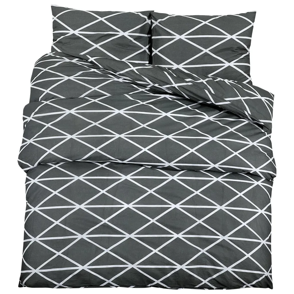 vidaXL Duvet Cover Set Grey 155x220 cm Cotton