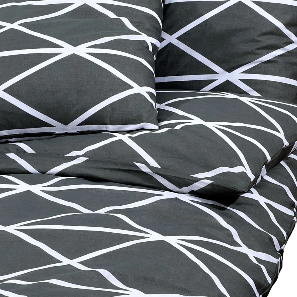 vidaXL Duvet Cover Set Grey 155x220 cm Cotton