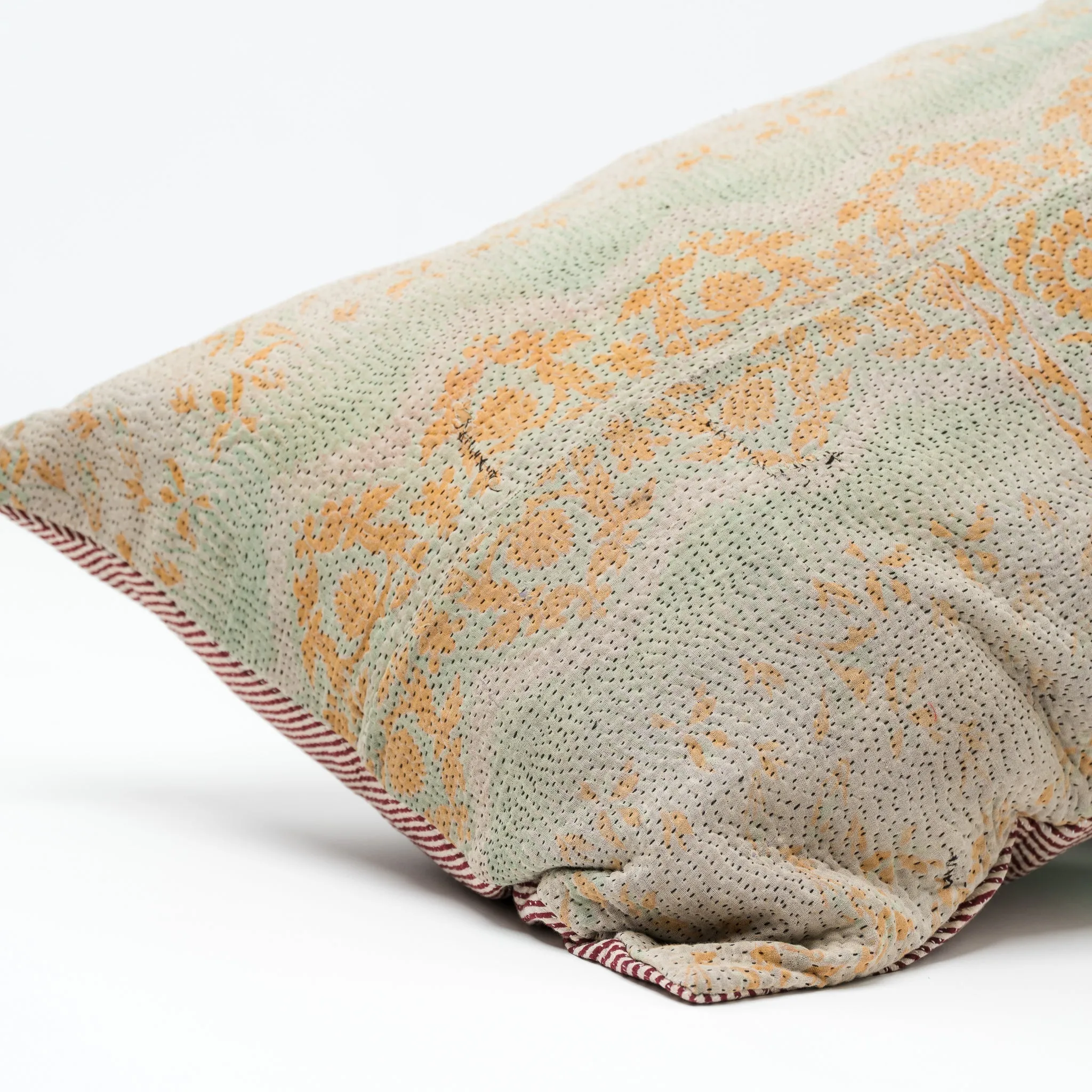 Vintage Kantha Lounge Pillowcase Pastels & Orange