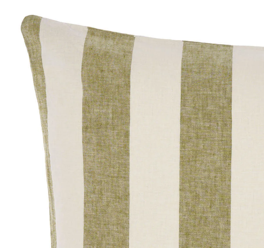 Vintage Stripe European Pillowcase Pesto