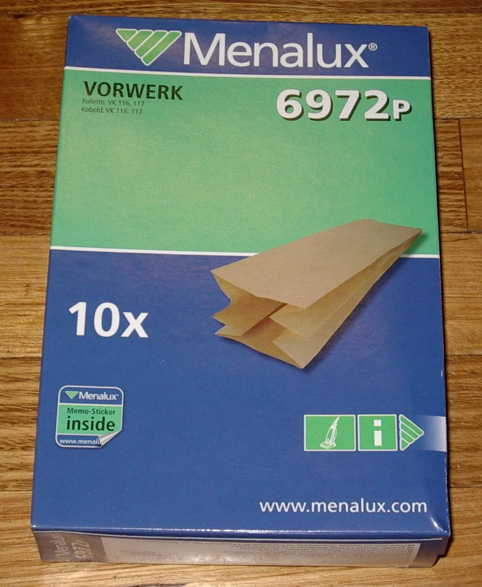 Vorwerk Foletto, Kobold Vac Cleaner Bags Part # 6972P