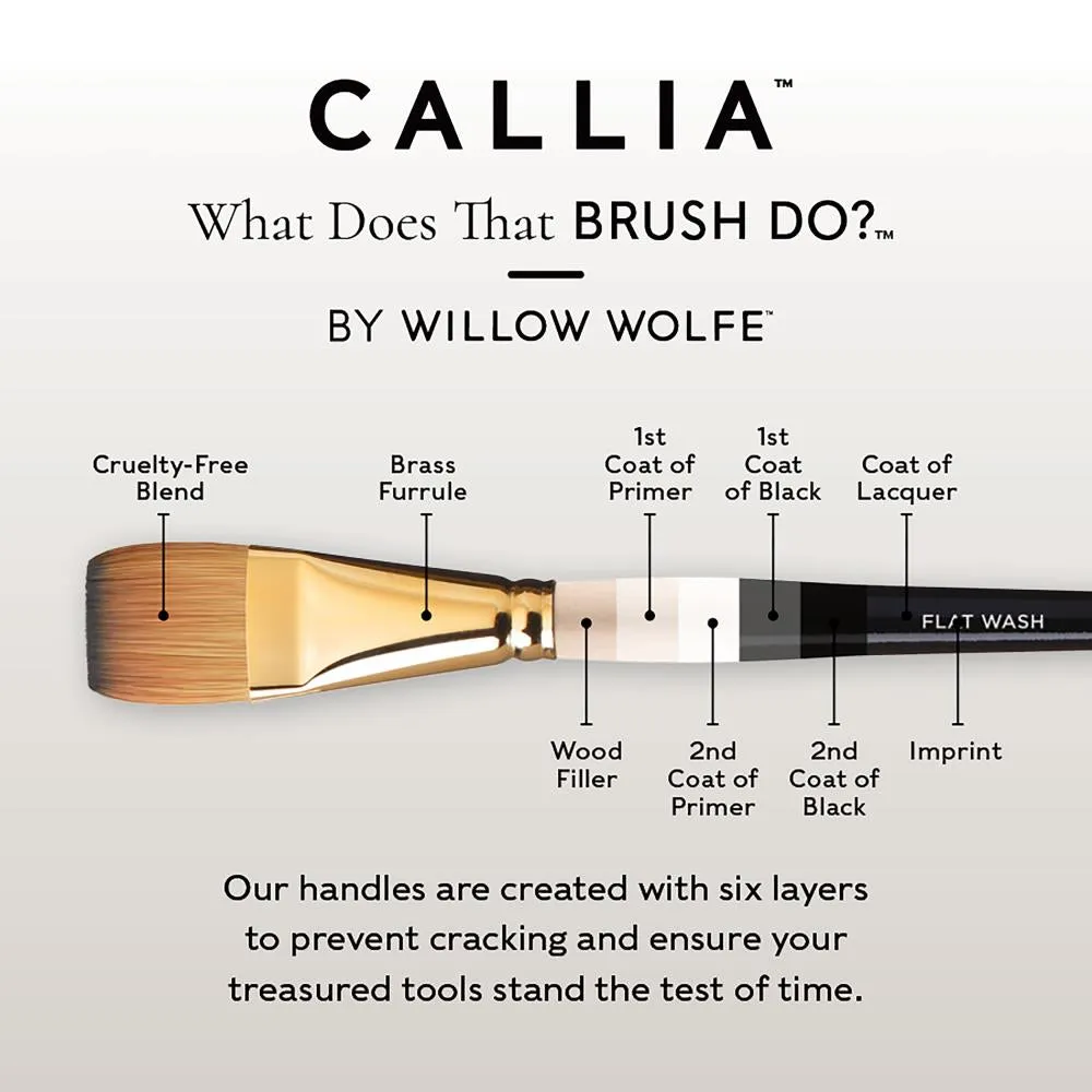 Willow Wolfe Callia Artist Flat Wash Brush 3/4"*