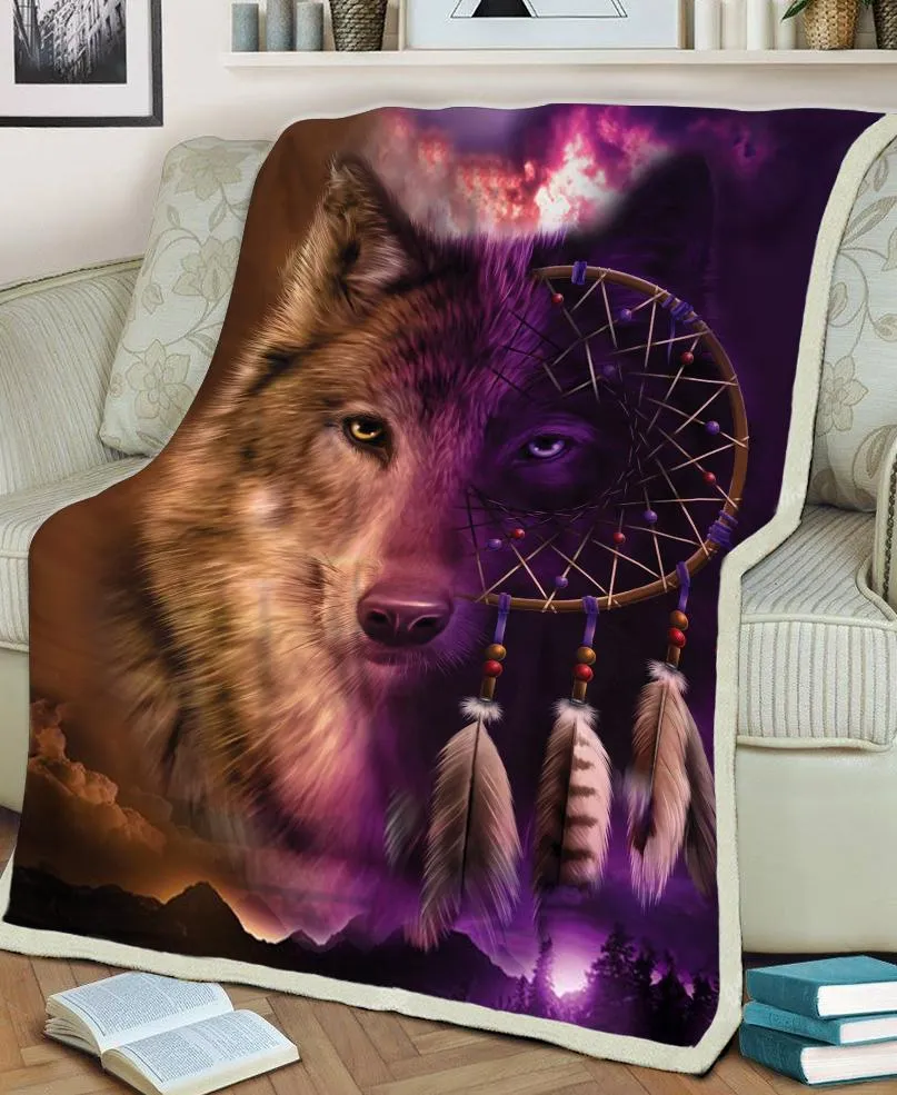 Wolf Native Fleece Blanket WCS