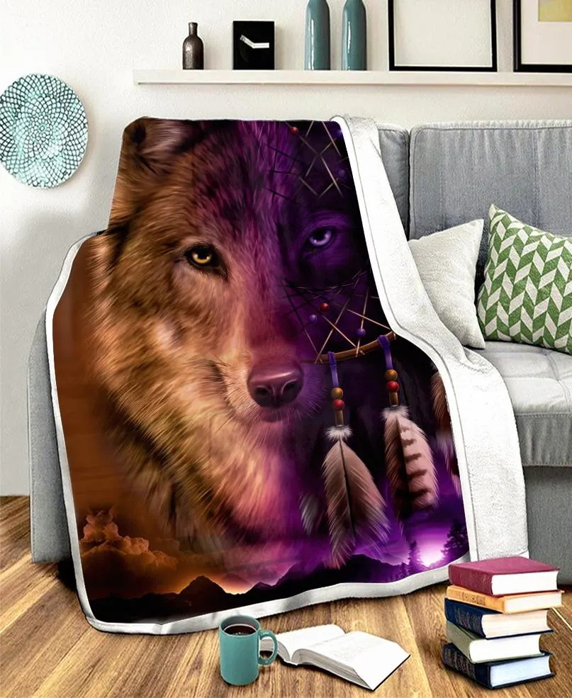 Wolf Native Fleece Blanket WCS