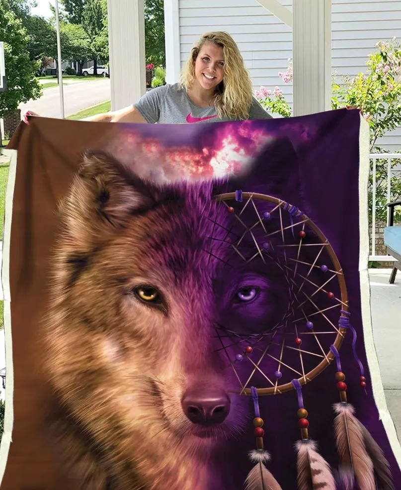 Wolf Native Fleece Blanket WCS